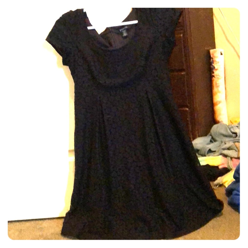 New Black Floral Pattern Dress